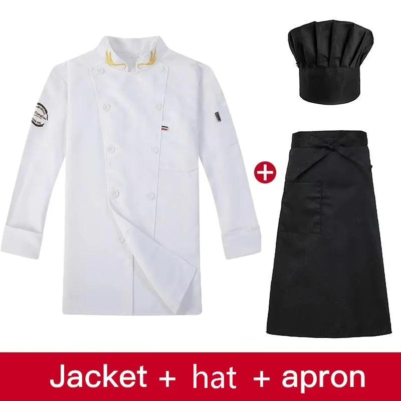 Chef Jacket Men Women Short Sleeve Cook Shirts Coat Embroidery Restaurant Hotel Bakery Waiter Uniform