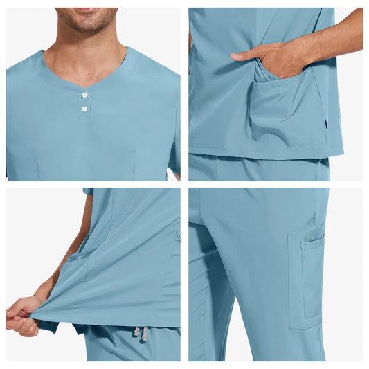 Traje esmerilado unisex, uniforme, jogger femenino, hospital, médico, quirúrgico, farmacia, belleza